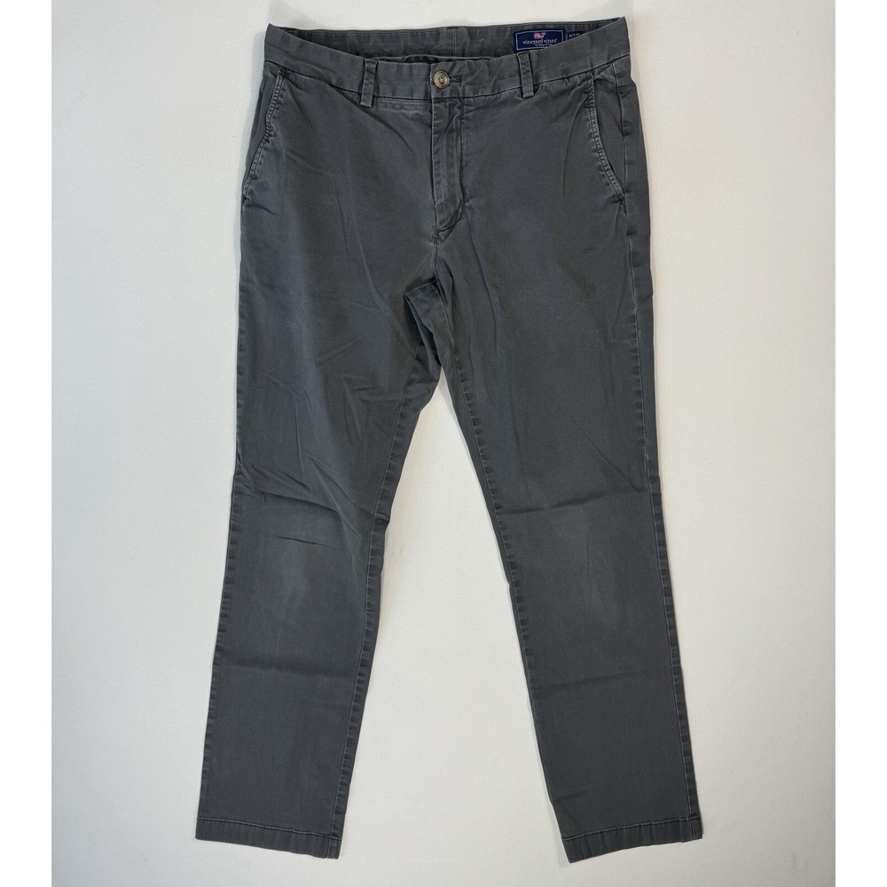 Vineyard Vines Breaker Chino Pants Men’s 32x34 (32x31) Stretch Grey Classic